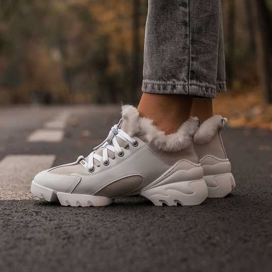 Кроссовки Dior D-Connect Sneaker White fur Winter Купить (Доставка