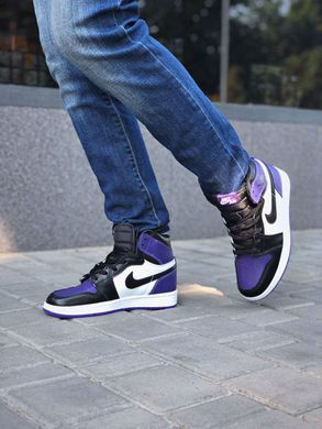Кроссовки Air Jordan Retro 1 Black Violet White, 36