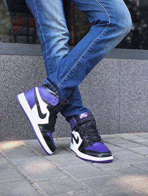 Кросівки Air Jordan Retro 1 Black Violet White
