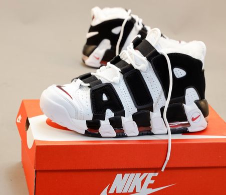 Кроссовки Nike Air More Uptempo White Black Red Fur, 36