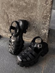 Сандалі Prada Monolith Platform Sandals Black, 36