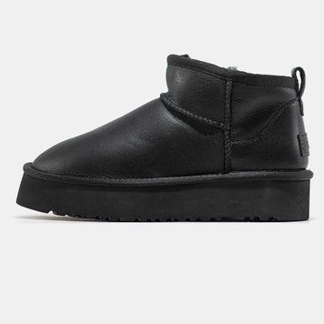 Ботинки UGG Ultra Mini Black Platform Leather, 38