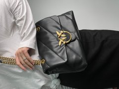 Сумка Pinko Big Love Bag Puff Maxi Quilt Black/Gold Premium, 27х19х10