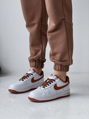 Кроссовки NK Air Force Low White Brown