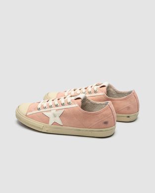 Кросівки Golden Goose V-Star in Pink Suede with Cream leather star, 37