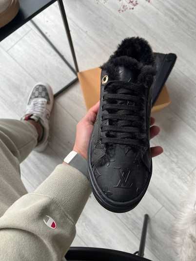 Кроссовки Louis Vuitton Time Out Black Winter Fur Купить (Доставка