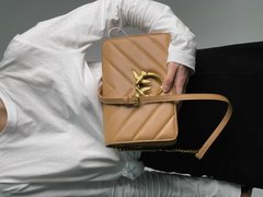 Сумка Pinko Large Love Bag Click Big Chevron Beige Premium, 25х17х8