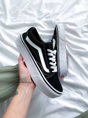 Кроссовки Vans Old Skool Black White Platform Premium, 36