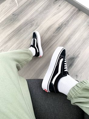 Кросівки Vans Old Skool Black White Platform Premium