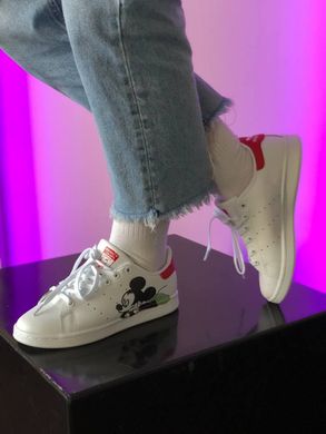 Кросівки Adidas Stan Smith White Red Mickey Mouse