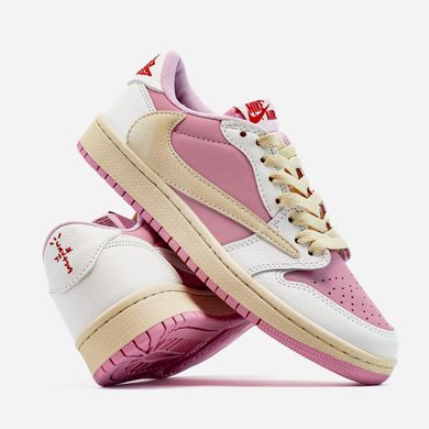 Кроссовки Nike Air Jordan 1 Low x Travis Scott Pink White Beige