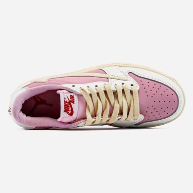 Кросівки Nike Air Jordan 1 Low x Travis Scott Pink White Beige