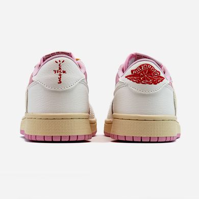 Кросівки Nike Air Jordan 1 Low x Travis Scott Pink White Beige