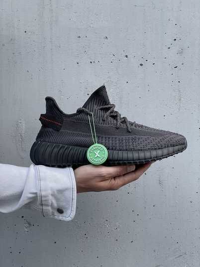 Кросівки Adidas Yeezy 350 v2 Black Reflective laces Купить