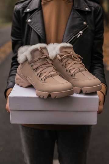 Кроссовки Dior D-Connect Sneaker Beige fur Winter Купить (Доставка