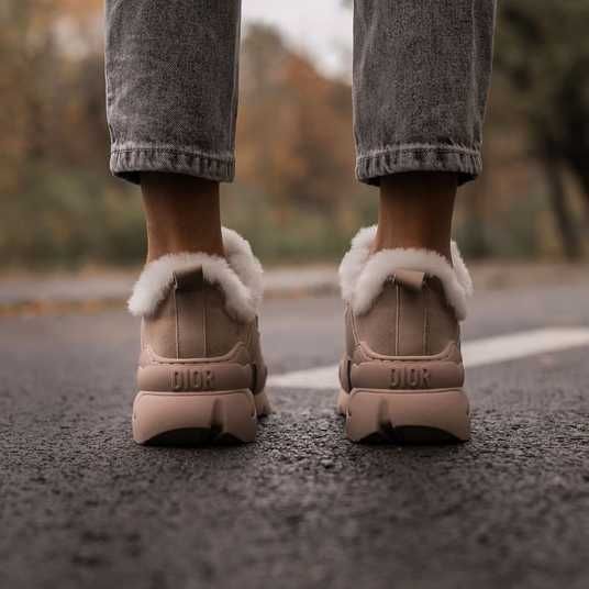 Кроссовки Dior D-Connect Sneaker Beige fur Winter Купить (Доставка