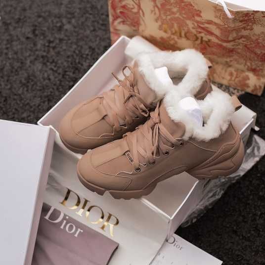 Кроссовки Dior D-Connect Sneaker Beige fur Winter Купить (Доставка