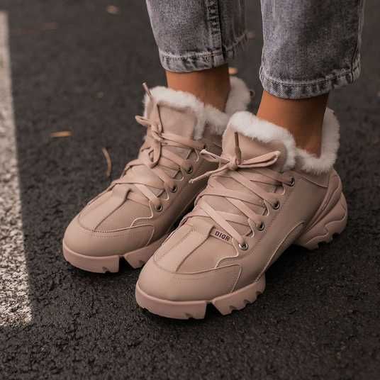 Кроссовки Dior D-Connect Sneaker Beige fur Winter Купить (Доставка