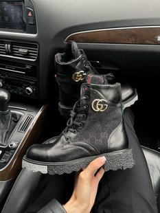 Черевики Gucci Boots Black Fur, 36