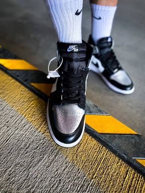 Кросівки Air Jordan Retro 1 Black White Silver