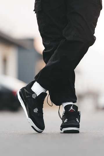 Кроссовки Nike Air Jordan 4 Black Canvas Купить (Доставка 1-3 Дня)