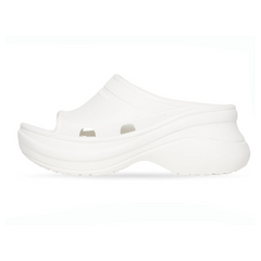 Balenciaga Pool Crocs Slide Sandal in White, 36