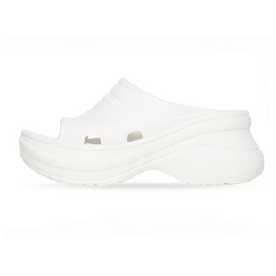 Balenciaga Pool Crocs Slide Sandal in White, 36