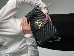 Сумка Pinko Classic Love Bag One Chevron Black/Gold Premium, 27х16х7