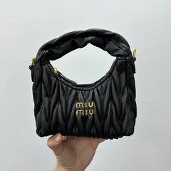 Сумка MiuMiu Wander Matelassé Nappa Leather Mini Hobo Bag Black, 20x21x8