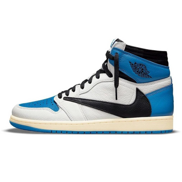 Кроссовки Air Jordan Retro 1 High x Fragment x Trawis Scott White Blue, 36
