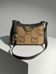 Сумка Gucci Aphrodite Shoulder Bag Beige Black Textile, 26x16x8
