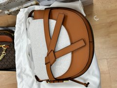 Сумка Loewe Gate Small leather and Jacquard Shoulder Bag Brown Premium, 22x18x11
