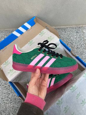 Кросівки Adidas Gazelle x Gucci Green Pink, 36