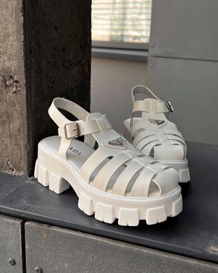 Сандали Prada Monolith Platform Sandals White, 40