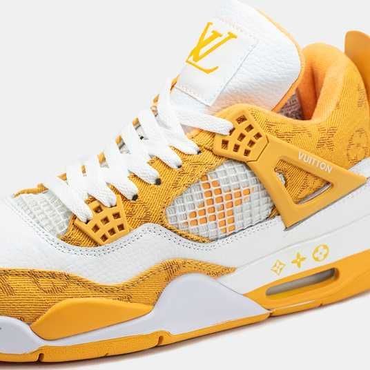 Air Jordan 4 ホワイト/イエロー Кроссовки Nike Air Jordan 4 x Louis Vuitton White Yellow Купить