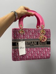 Сумка Christian Dior Lady Pink Logo Premium, 23х20х9