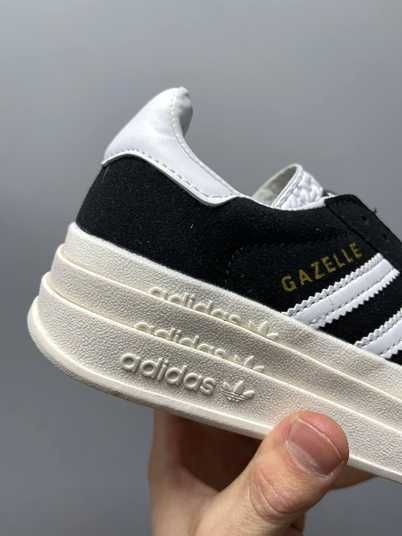 Кроссовки Adidas Gazelle Platform Black White Купить (Доставка 1-3