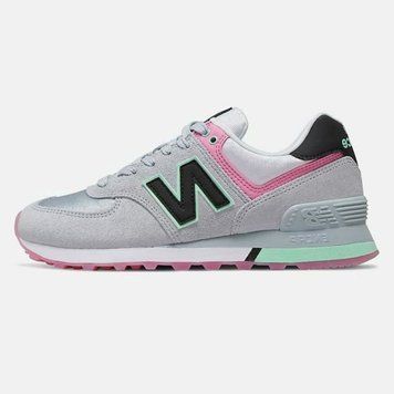 Кроссовки New Balance 574 Grey Black Pink Mint, 38