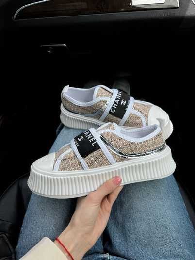 CHANEL② Кросівки Chanel Low Platform Beige White Купити (Доставка 1-3 Дні)