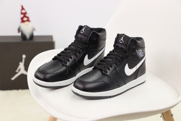 Кросівки Jordan 1 Black/White Fur, 37
