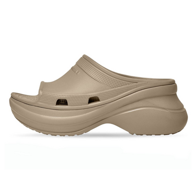 Balenciaga Pool Crocs Slide Sandal in beige rubber