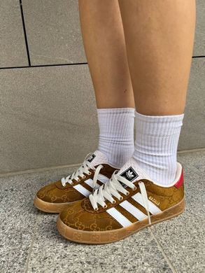 Кросівки Adidas Gazelle x Gucci Brown White Red, 36