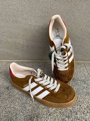 Кросівки Adidas Gazelle x Gucci Brown White Red, 36