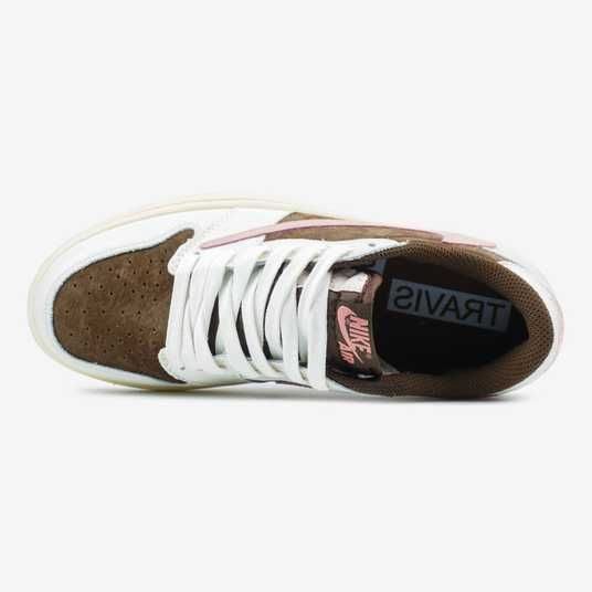 Кроссовки Nike Air Jordan 1 Low x Travis Scott White Brown Pink