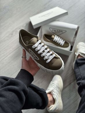 Кроссовки Prada Wheel gabardine Military Green