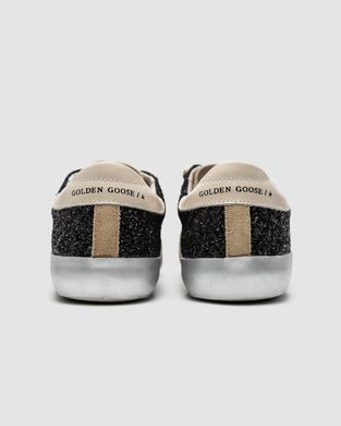 Кросівки Golden Goose Super-Star In Black Glitter With Cream Star And Suede Inserts, 37
