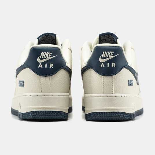 Кроссовки Nike Air Force 1 x Supreme Beige Blue Купить (Доставка 1
