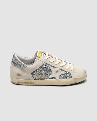 Кросівки Golden Goose Super-Star In Silver Glitter With Ice-Gray Star And Inserts, 37