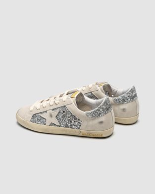 Кросівки Golden Goose Super-Star In Silver Glitter With Ice-Gray Star And Inserts, 37