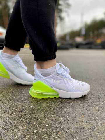 Nike air max 270 white sale volt green